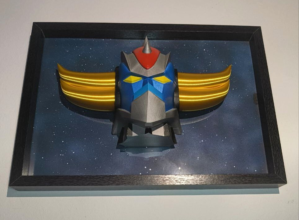 Cadre Relief Goldorak (Grendizer) 32x23cm - Tête Goldorak - Collection 2023