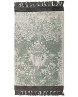 Teppich Viskose GrüN/Beige Orientalisches Muster 80 X 150 Cm Mit Fransen Akarsu