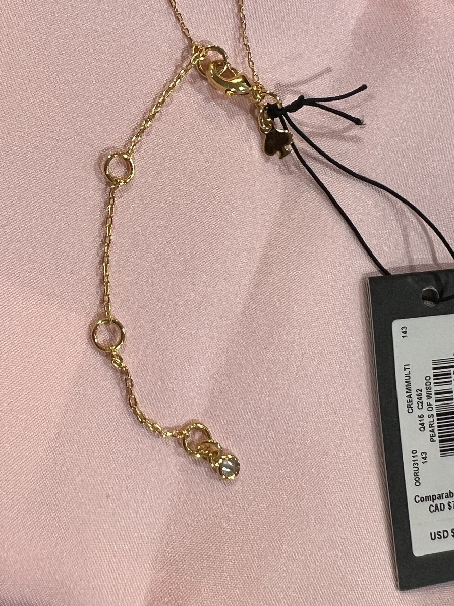 🌸 KATE SPADE Pearls of Wisdom Mini Pendant Necklace Cream