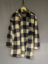 Shein Faux Fur Jacket Flannel Design Beige And Black Large