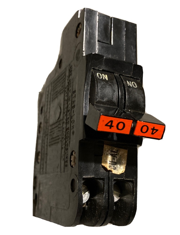 40 Amp 2 Pole Stab-Lok Mini Thin FPE Federal Pacific Breaker NC240