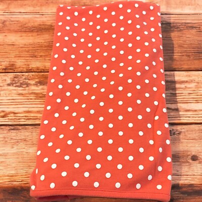 Coral Pink Orange White Polka Dot Baby Swaddle Receiving Blanket Cotton-