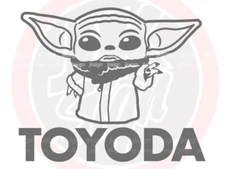 Baby Yoda Vinyl Decal Die-Cut for any TOYOTA Yota Window Laptop Bumper Toyoda