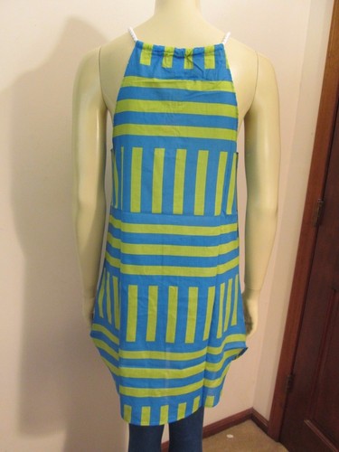 Blue Green Striped Cover-Up by Mud Pie, Rope Neck, Size Small, NWT - Picture 3 of 5