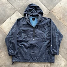 Vtg 90s Nike Windbreaker Jacket Mens XL Center Swoosh Blue Two Sided