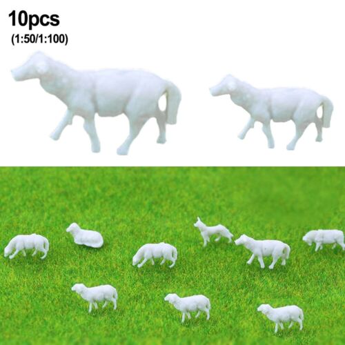Lot de 5 ou 10 figurines moutons à échelle HO/OO modèle de chemin de fer à l - Afbeelding 1 van 10