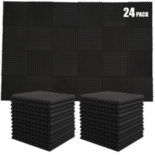 Panneau Mousse Isolant Acoustique Phonique Studio Musique 24 Pieces 30x30cm