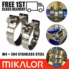 Mikalor Exhaust Clamps 304 Stainless Steel W4 Supra Hose Clips Heavy Duty T Bolt