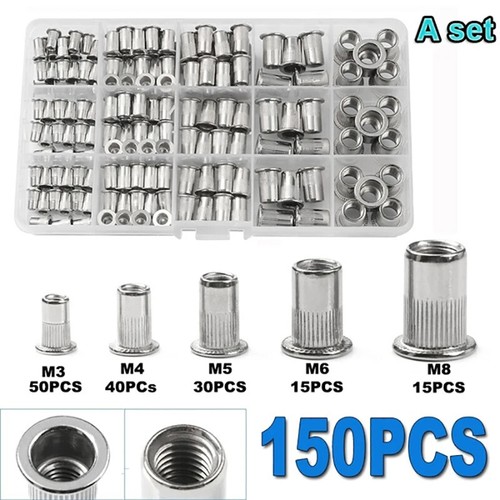Threaded Rivet Nut Kit Mixed Aluminum Alloy Rivet Nut Gun Set M3 M4 M5 M6 M8 - Picture 3 of 13