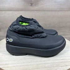 OOFOS OOmg Low Bootie Boots Black Shoes Ankle Recovery Nylon Womens Size 6