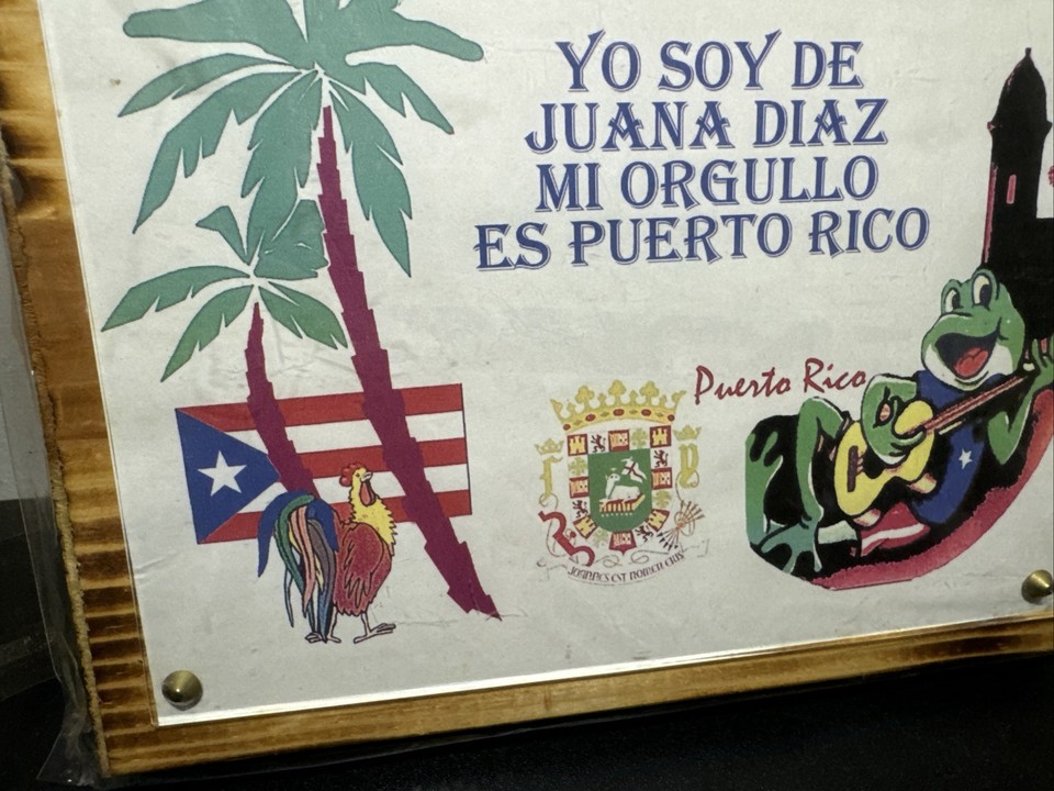 Puerto Rico Wooden Hanging Plaque Wall Boricua Decor YO SOY DE JUANA