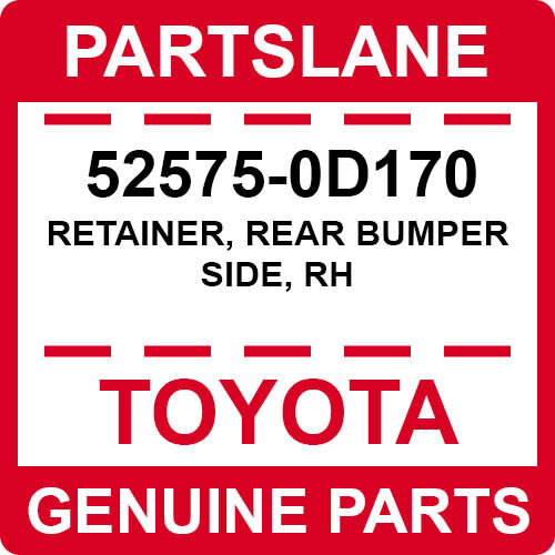 でーちゃん出品 52575-0D170 Toyota OEM Genuine RETAINER, REAR BUMPER SIDE, RH | eBay