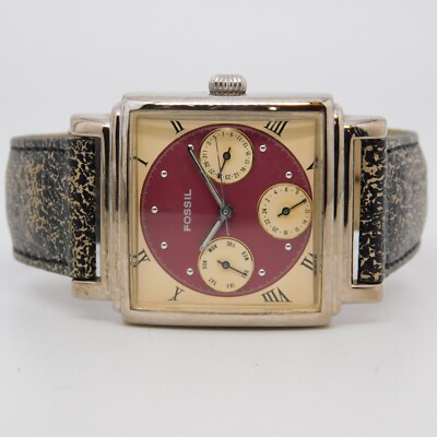FOSSIL Authentic BQ-8755 Genuine Leather Quartz Analog Women's Watch New Battery
