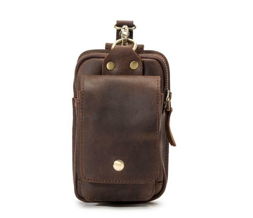 Outdoor Men Leather Cell Phone Pouch Belt Waist Bag Holster Key Case Fanny Pack - 第 3/14 張圖片