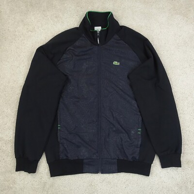 Lacoste Jacke Herren XXL Y2K Sweatshirt Mantel Full Zip Up Track Gator Logo Croc