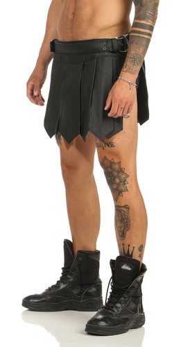 XS-3XL Gladiator Kilt Cuero Auténtico Falda Legionario Negro Cinturón y Hebillas Tipo A - Imagen 8 de 10