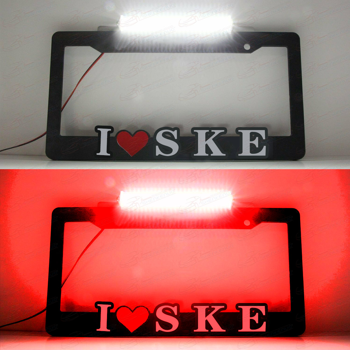 License Plate Illumination IJDMTOY LED License Plate Frame - 2-in-1 White Plate Light & Backup Reverse Light Universal Fit Number Plate Frame - Foto 7