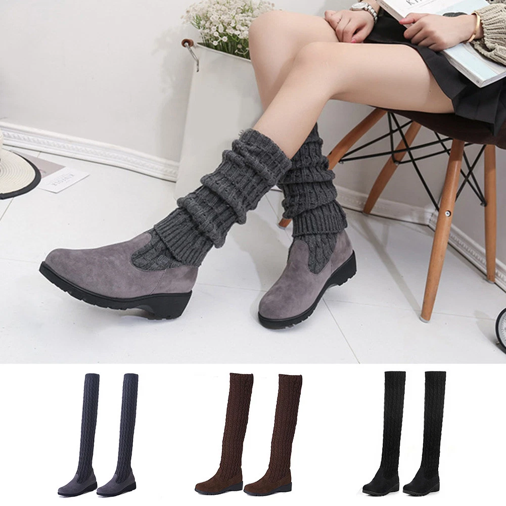 Cable knit sock boots clearance