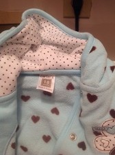 Carter's boys hooded jacket 18 mo blue long sleeve 100 polyester snap front