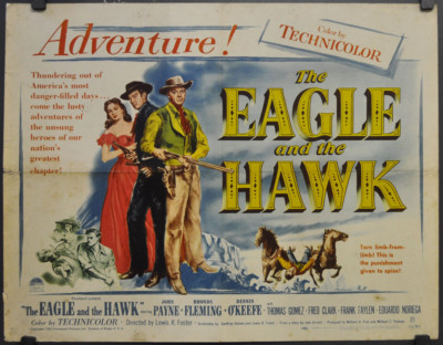 EAGLE AND THE HAWK / SPREAD EAGLE 1950 ORIGINAL 22X28 MOVIE POSTER JOHN PAYNE 