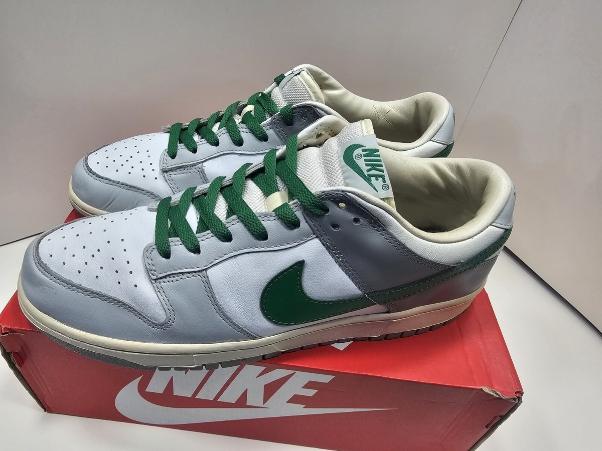 2003 Nike Dunk Low Pro White/Gray/Green 624044-131 Size 12M 2003 Nike Dunk Low Pro White/Gray/Green 624044-131 Size 12M