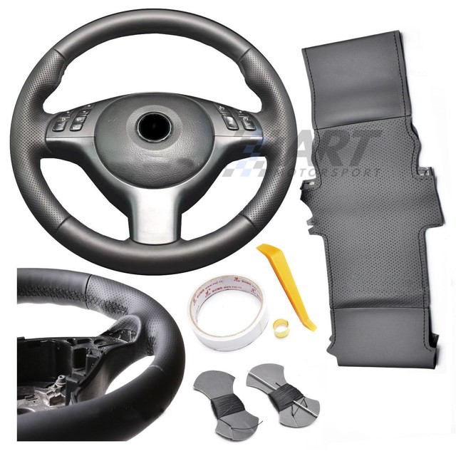 Cover Steering Wheel for BMW E46 with Pack M Matching Leather Black