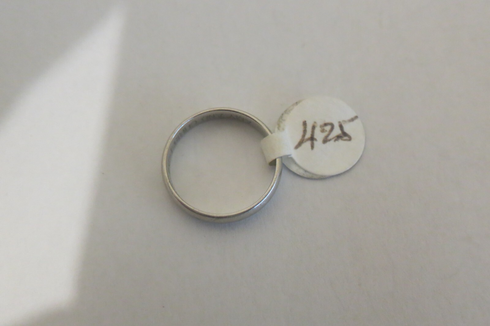 SOLID PLATINUM ETERNITY RING  SIGNED  RING SIZE  5 - image 3