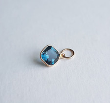 London Blue Topaz Pendant December Birthstone Handmade Silver Charm Pendant