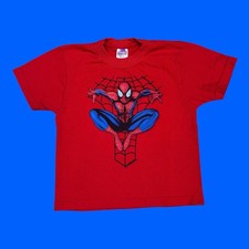 Vintage Youth Spider-Man Tshirt Red 2002
