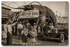 Vintage STYLE  ART 1930s RPPC-LOBSTER DOGS CO...
