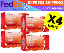 4 X Red Yeast Coffee Edmark Cafe Cholesterol Fat Burn Anti Aging FAST SHIPPING