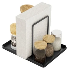  Napkin Holder, Metal Napkin Holder for Table with Salt and Pepper Shakers 