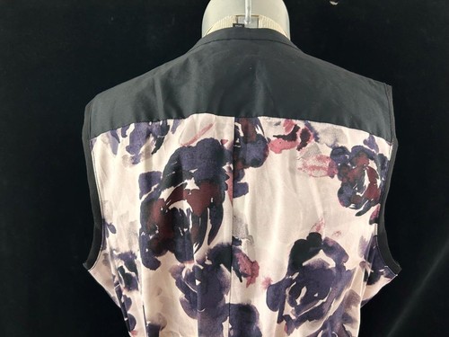 Simply Vera Wang dress size XL sleeveless V neck 41" long floral button front - Picture 5 of 7