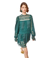 Ulla Johnson Lata Hand-loomed Silk Lace Mini Boho Dress