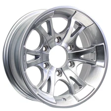 eCustomrim Aluminum Trailer Wheel 15X6 15 Inch A1411 Silver 6 Lug On 5.5" Rim