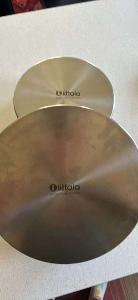 2 tazones para servir Ittala C. Seth-Andersson de acero inoxidable - buen estado - ¡raros! Foto 3 de 4