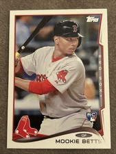 2014 Topps Update Series Mookie Betts Rookie Base Card #US-26 Batting Dodgers. rookie card picture