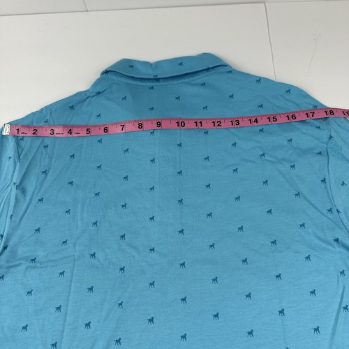 Polo LevelWear homme moyen manches courtes bleu nordique imprimé chien polyester PDSF 70 $ - Photo 4/8