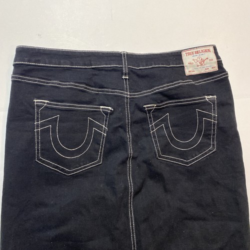 True Religion Womens Denim Black Rinse Maxi Skirt Size 31 Used - Picture 12 of 15