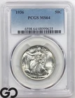 1936 Walking Liberty Half Dollar PCGS MS 64 ** Premium Quality, Swirling Luster!