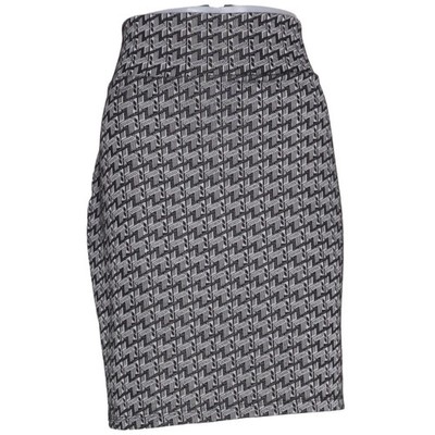 Indiska, Rock, Größe: L, Schwarz/Weiß/Grau, Chevron, Damen #FJ1