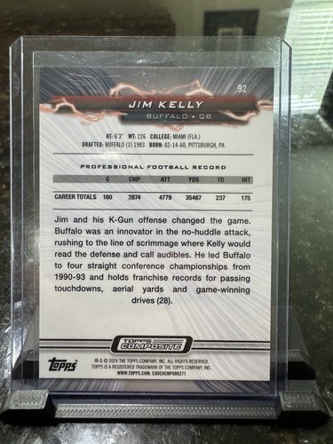 2023 Topps Composite - Resurgence Jim Kelly #92 Navy Surge rifrattore /225 - Foto 2 di 2