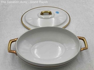 Royal Bavaria White Oval Shape Double Handle Casserole Dish With Lid