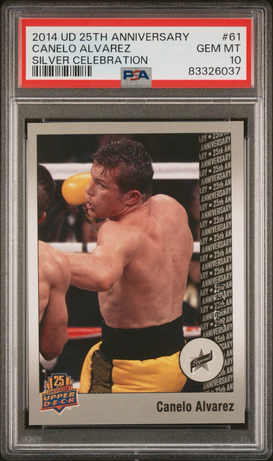 2014 Upper Deck Canelo Alvarez Silver 55/250 PSA 10 Pop 1 view 1