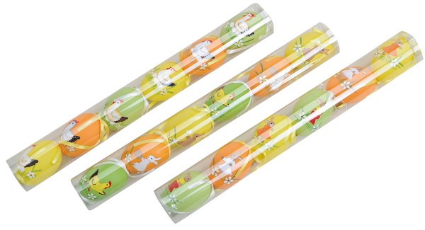 Ostereier Eier Bunt Motiv Hase HüHner 3 X 6 Stk Gemischt 6 Cm Inkl. Verpackung-image