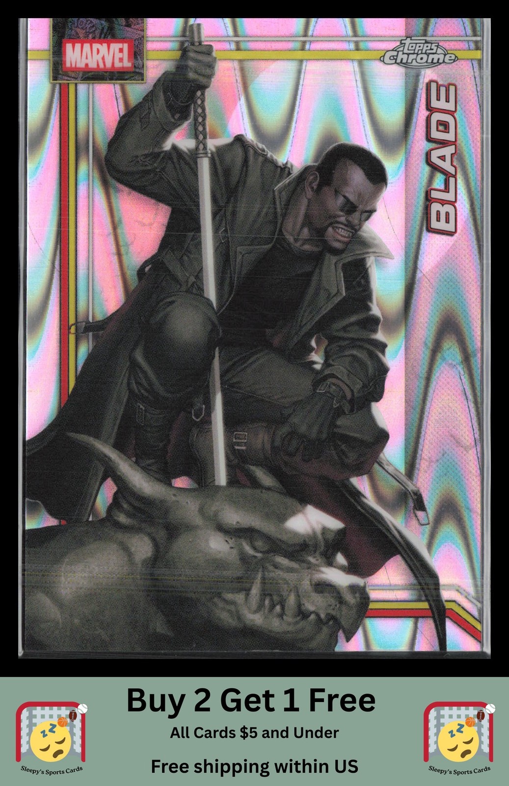 Blade 2026 Topps Chrome Marvel Comics #17 RayWave Refractor