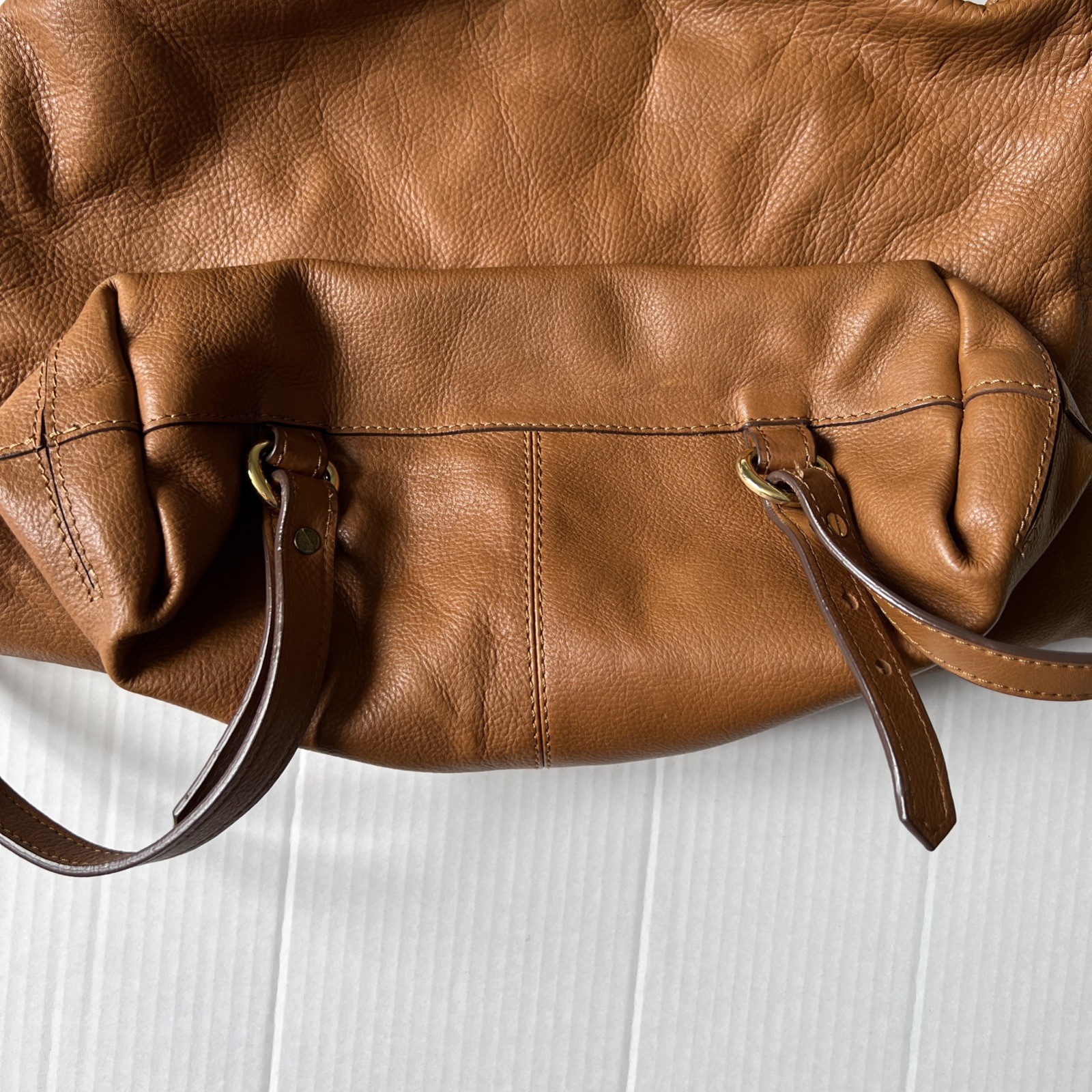 Zara Man/Women Brown Large Cow Leather Bag Backpack Convertible💖EXCELLENT💖 thumbnail 5