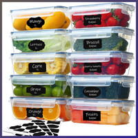 Frischhaltedosen 10 StüCk 1L 840Ml Bpa-Frei Luftdicht Stapelbar KüChe Essen
