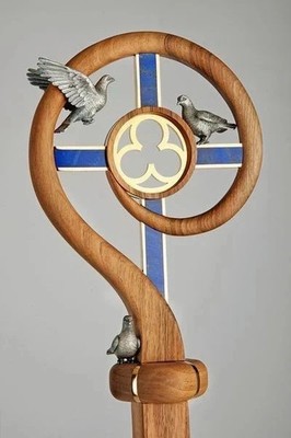 Wood CROZIER Polish Staff Crosier Bishop Quality Craftsmanship, 72'' Christmas U