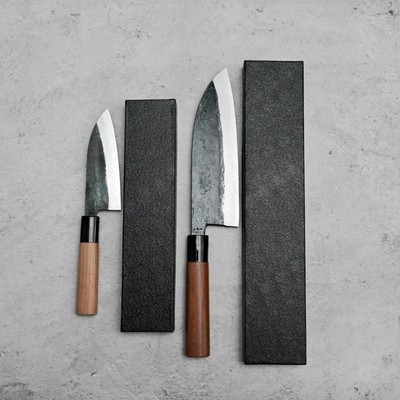 Daisuke Nishida Kurouchi White #1 Steel Santoku & Petty Knife Set